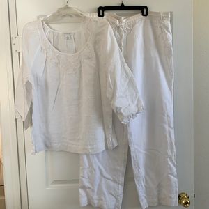 2-piece Charter Club linen pant set Size 14